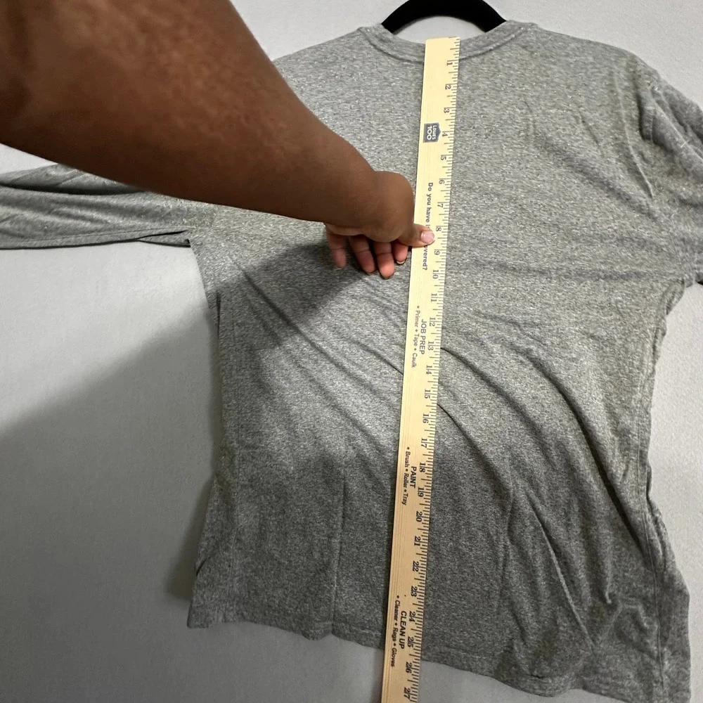 Nike Dri-FIT Mens Long Sleeve Training Shirt Heather Grey Large Gym Running Top